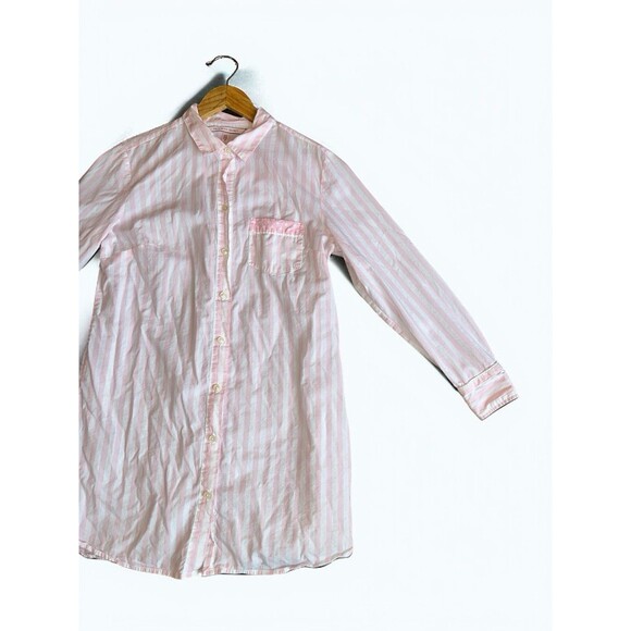 Victoria’s Secret Pink Stripe Pajama Sleep Shirt Small Coquette Loungewear - Picture 8 of 13